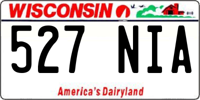 WI license plate 527NIA