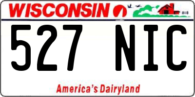 WI license plate 527NIC