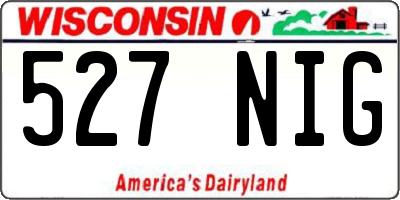 WI license plate 527NIG
