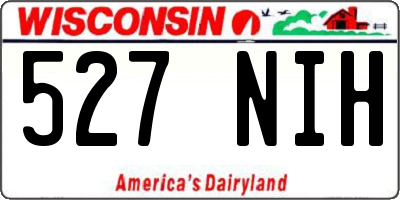 WI license plate 527NIH