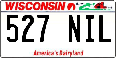 WI license plate 527NIL