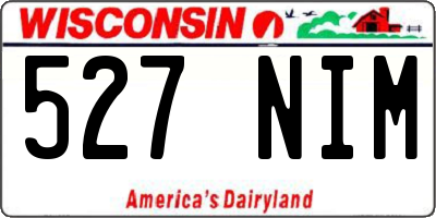 WI license plate 527NIM