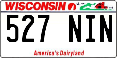 WI license plate 527NIN