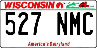 WI license plate 527NMC