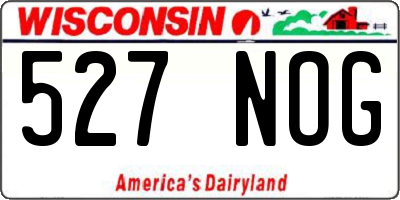 WI license plate 527NOG