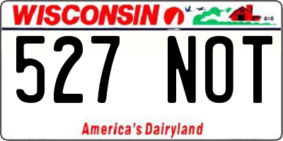 WI license plate 527NOT