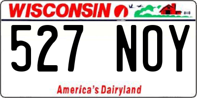 WI license plate 527NOY