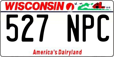 WI license plate 527NPC