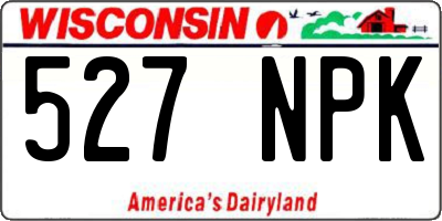 WI license plate 527NPK