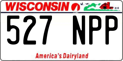 WI license plate 527NPP