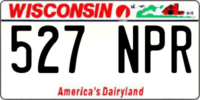WI license plate 527NPR
