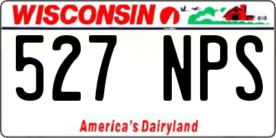 WI license plate 527NPS