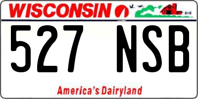 WI license plate 527NSB
