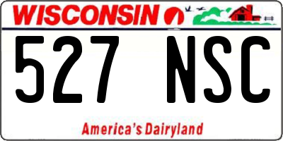 WI license plate 527NSC