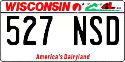 WI license plate 527NSD