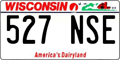 WI license plate 527NSE