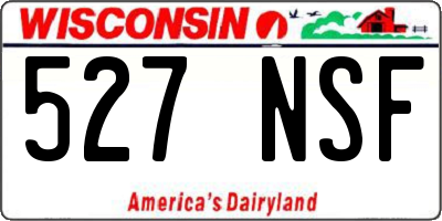 WI license plate 527NSF