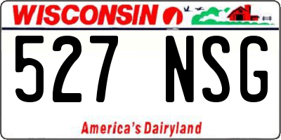 WI license plate 527NSG