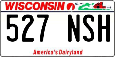 WI license plate 527NSH