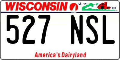 WI license plate 527NSL