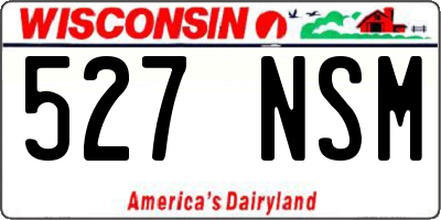 WI license plate 527NSM