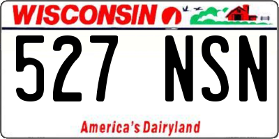 WI license plate 527NSN