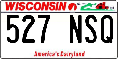 WI license plate 527NSQ