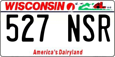 WI license plate 527NSR