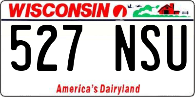 WI license plate 527NSU