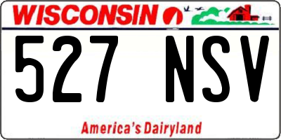 WI license plate 527NSV