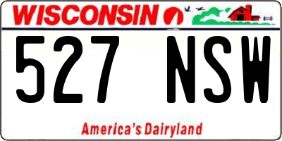 WI license plate 527NSW