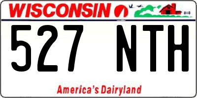 WI license plate 527NTH
