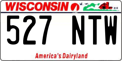 WI license plate 527NTW