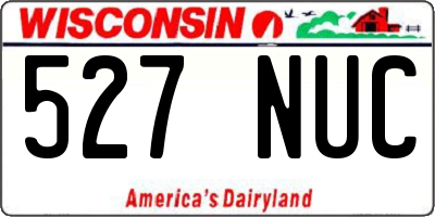 WI license plate 527NUC