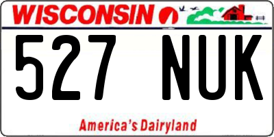 WI license plate 527NUK