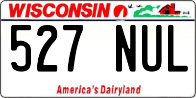 WI license plate 527NUL