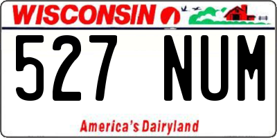 WI license plate 527NUM