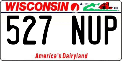 WI license plate 527NUP