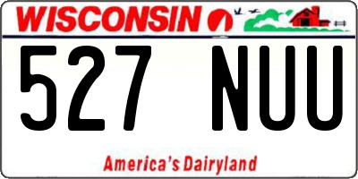 WI license plate 527NUU