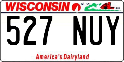 WI license plate 527NUY