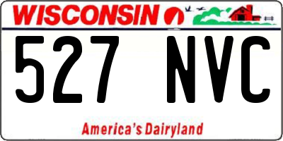 WI license plate 527NVC