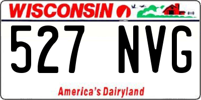 WI license plate 527NVG