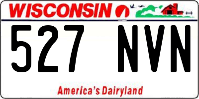 WI license plate 527NVN