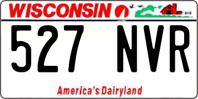 WI license plate 527NVR