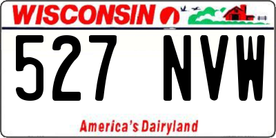 WI license plate 527NVW