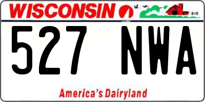 WI license plate 527NWA