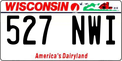 WI license plate 527NWI