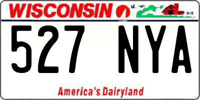 WI license plate 527NYA