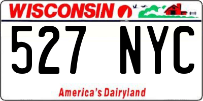 WI license plate 527NYC