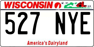 WI license plate 527NYE